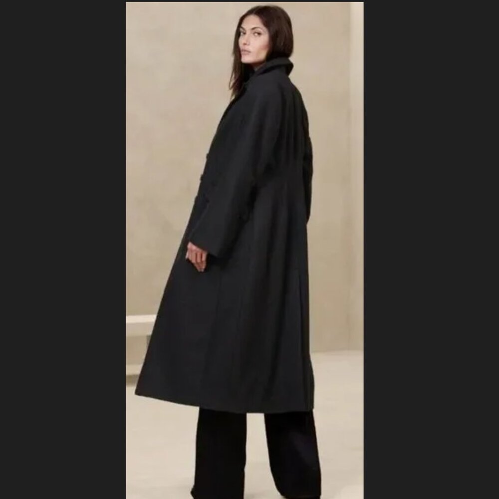 Banana Republic, Wool Trench Coat, BLACK